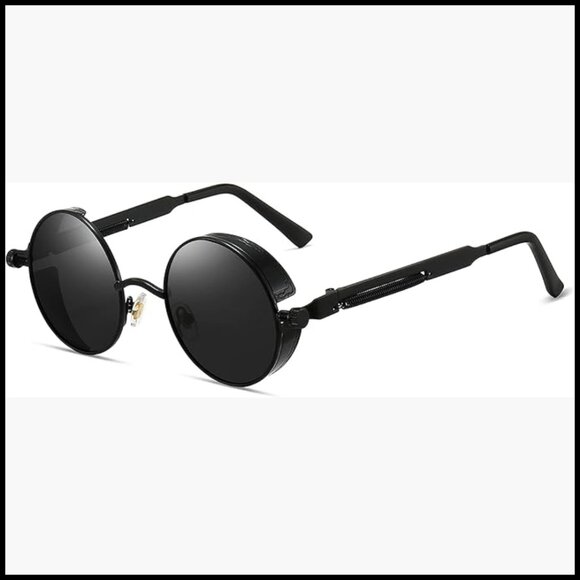 Metal Frame Polarized Sunglasses, Retro Steampunk Style, UV400 Protection main image 6